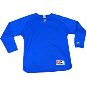 Rawlings Practice Jersey Baseball Embroidered Boston Red Sox Lng Sleeve Fleece M
